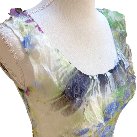 Komarov Sleeveless Crinkle Cut A-Line  Dress Size Medium - Picture 6 of 14